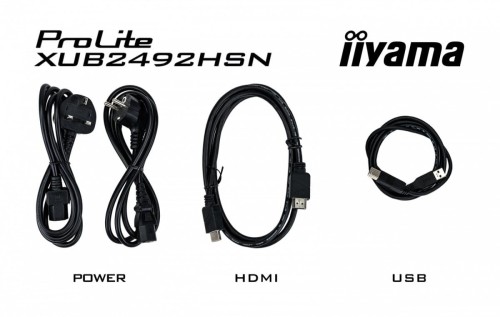 IIYAMA Monitor 24 cale XUB2492HSN-B5 IPS,USB-C Dock,HDMI,DP,DaisyChain,HAS