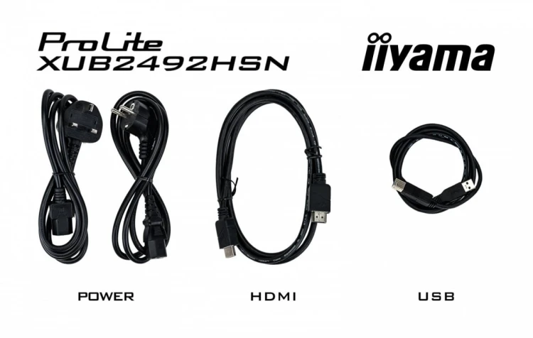 IIYAMA Monitor 24 cale XUB2492HSN-B5 IPS,USB-C Dock,HDMI,DP,DaisyChain,HAS