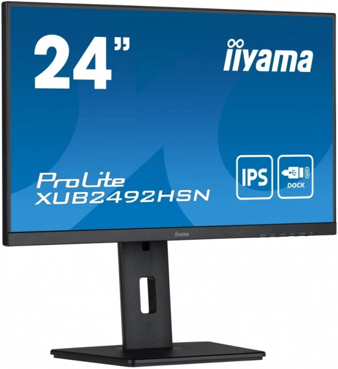 IIYAMA Monitor 24 cale XUB2492HSN-B5 IPS,USB-C Dock,HDMI,DP,DaisyChain,HAS