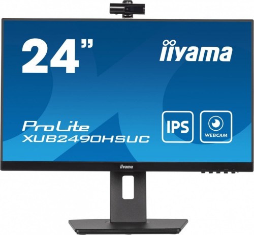 IIYAMA Monitor 23.8 cala XUB2490HSUC-B5 IPS,FHD,CAM,MIC,HDMI,DP,HAS(150mm)