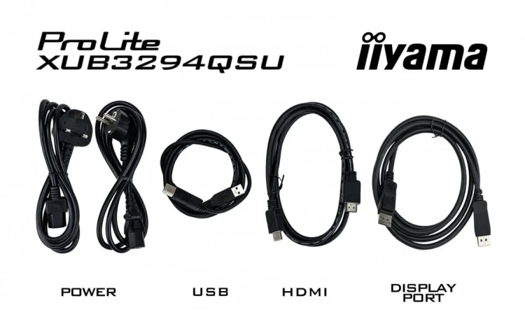IIYAMA Monitor 32 cale XUB3294QSU-B1 VA,WQHD,HDMI,DP,HAS(150mm),USB3.0,2x2W