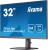 IIYAMA Monitor 32 cale XUB3294QSU-B1 VA,WQHD,HDMI,DP,HAS(150mm),USB3.0,2x2W