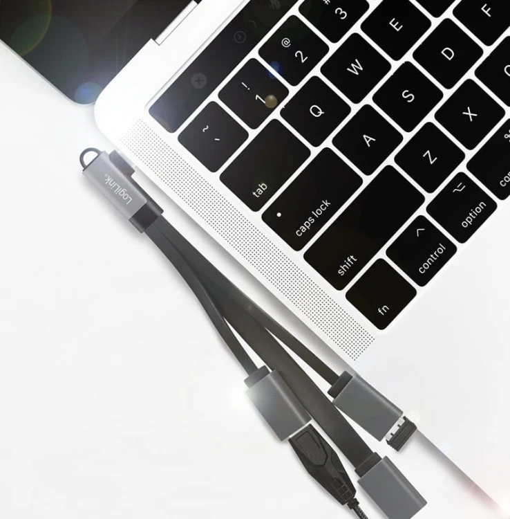 LogiLink Hub USB 3.2, USB-C/M 90, do 3xUSB-A/F, 0.15m