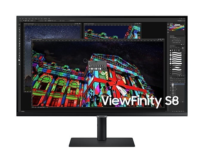Samsung Monitor 32 cale ViewFinity S8 IPS 3840x2160 UHD 16:9 1xHDMI 1xDP 3xUSB 3.0, 1xUSB 2.0 5ms HAS+PIVOT płaski 3 lata on-site (LS32A800NMPXEN)