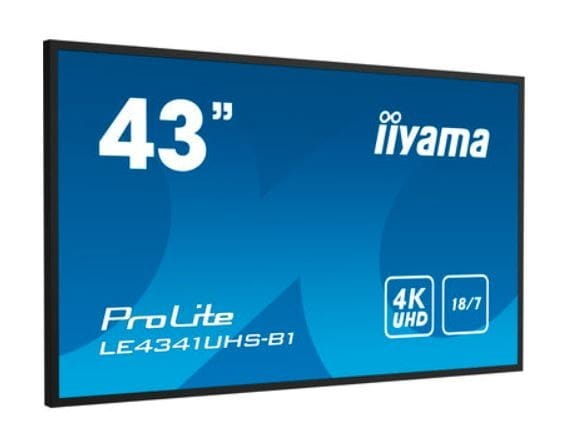 IIYAMA Monitor wielkoformatowy 43 cale LE4341UHS-B1 IPS,4K,18/7,LAN,USB,HDMI