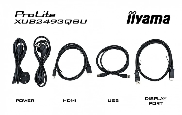 IIYAMA Monitor 23.8 cala XUB2493QSU-B5 IPS,QHD,HDMI,DP,HAS(150mm),2x2W,USB3.0