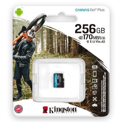 Kingston Karta microSD 256GB Canvas Go Plus 170/90MB/s