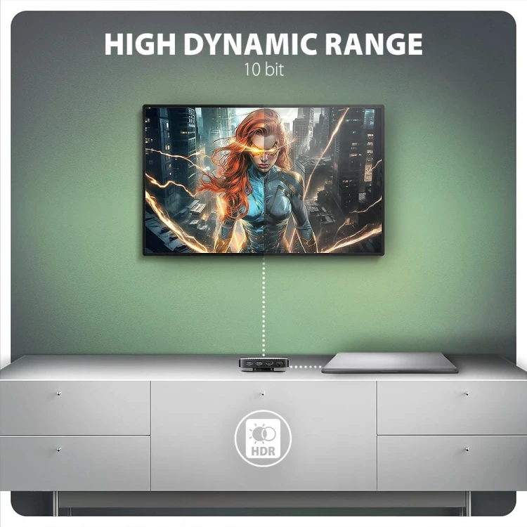 AXAGON HMC-UFO Wieloportowy hub USB 9in1, 10Gbps, 2x USB-A, HDMI 4K/60Hz, M.2 NVMe/SATA, audio, PD 100W, SD/microSD, GLAN, 65cm USB-C kabel