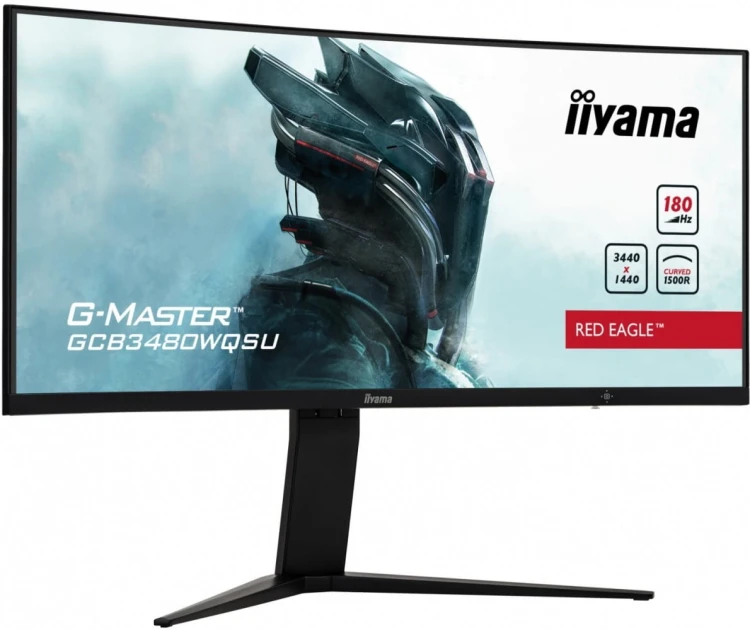 IIYAMA Monitor 34 cale GCB3480WQSU-B1 VA,UWQHD,180HZ,0.4ms,1500R(Curved),   2xHDMI,2xDP,2xUSB 3.2,2x3W,HDR400,HAS(110mm),VESA(100x100mm)