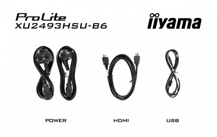 IIYAMA Monitor 23.8 cala  ProLite XU2493HSU-B6 IPS.HDMI.DP.2x2W.USBx2.FHD.SLIM.100Hz