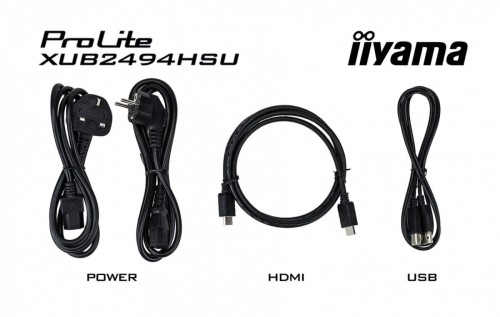 IIYAMA Monitor 23.8 cala XUB2494HSU-B6 VA,FHD,HDMI,DP,100Hz,2xUSB,HAS(150mm)