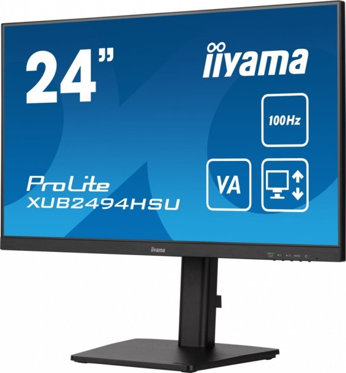 IIYAMA Monitor 23.8 cala XUB2494HSU-B6 VA,FHD,HDMI,DP,100Hz,2xUSB,HAS(150mm)