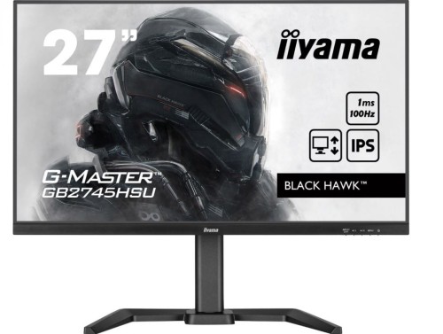 IIYAMA Monitor 27 cali G-Master GB2745HSU-B1 IPS,FHD,100Hz,1ms,2xUSB,HDMI,DP,2x2W,   FreeSync,HAS(150mm)
