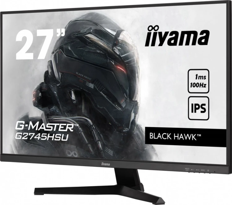 IIYAMA Monitor 27 cali G-Master GB2745HSU-B1 IPS,FHD,100Hz,1ms,2xUSB,HDMI,DP,2x2W,   FreeSync,HAS(150mm)