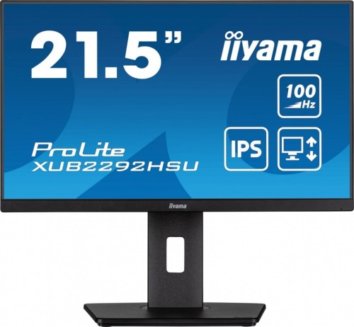 IIYAMA Monitor 21.5 cala XUB2292HSU-B6 IPS,100Hz,FreeSync,PIVOT,0.4ms,HDMI,  DP,4xUSB(3.2),2x2W,HAS(150mm)