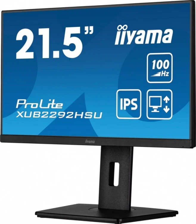 IIYAMA Monitor 21.5 cala XUB2292HSU-B6 IPS,100Hz,FreeSync,PIVOT,0.4ms,HDMI,  DP,4xUSB(3.2),2x2W,HAS(150mm)
