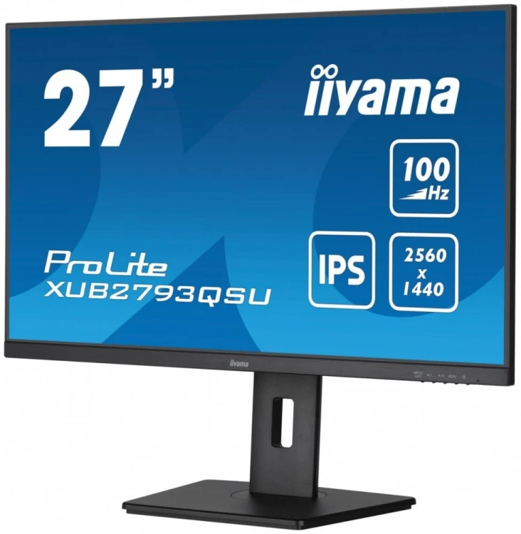 IIYAMA Monitor 27 cali ProLite XUB2793QSU-B6 IPS,QHD,HAS(150mm),100Hz,HDMI,DP,2x2W   2xUSB(3.2),FreeSync