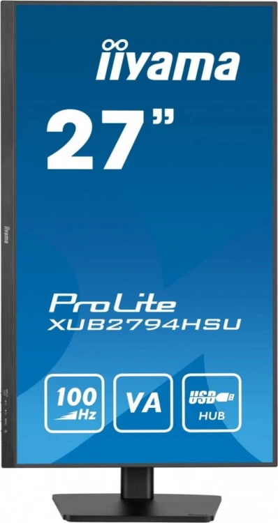 IIYAMA Monitor 27 cali ProLite XUB2794HSU-B6 VA,FHD,100HZ,4000:1,1MS,HDMI,DP,2xUSB,  FreeSync,2x2W,HAS(150mm),PIVOT