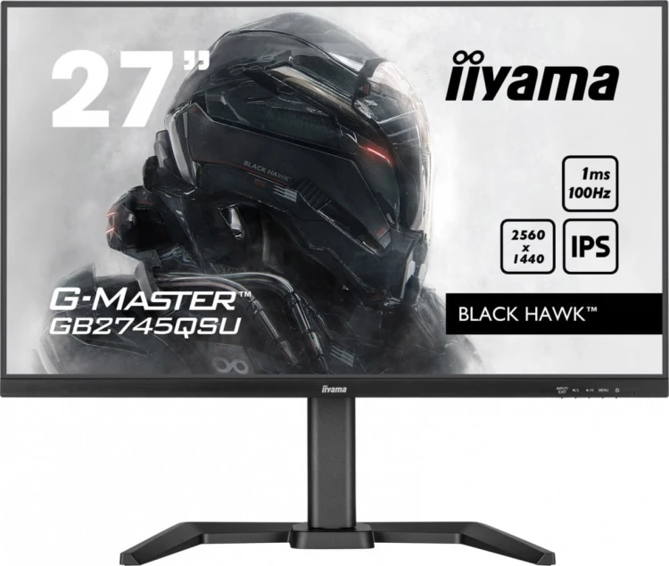 IIYAMA Monitor 27 cali G-Master GB2745QSU-B1 IPS,QHD,100Hz,1ms,2xUSB,2x2W,FreeSync,  HAS(150mm)