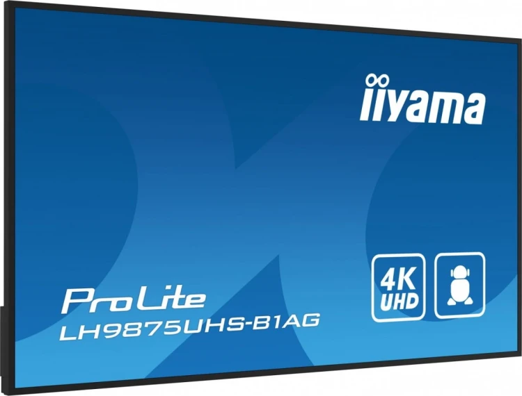 IIYAMA Monitor wielkoformatowy 97.5 cala ProLite LH9875UHS-B1AG 24/7,IPS,ANDROID.11,4K,OPS-PC-SLOT,  2x16W,DAISY.CHAIN,WiFi,500cd/m2