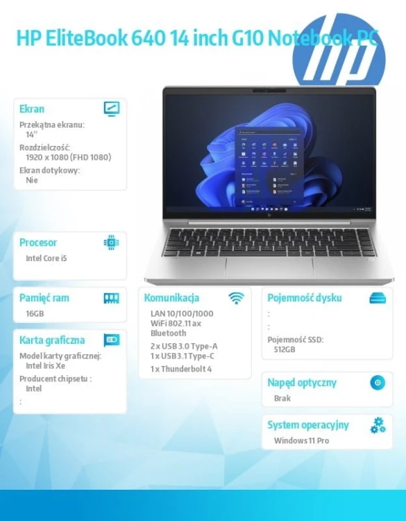HP Inc. Notebook EliteBook 640 G10 i5-1335U 512GB/16GB/W11P/14.0  968M5ET