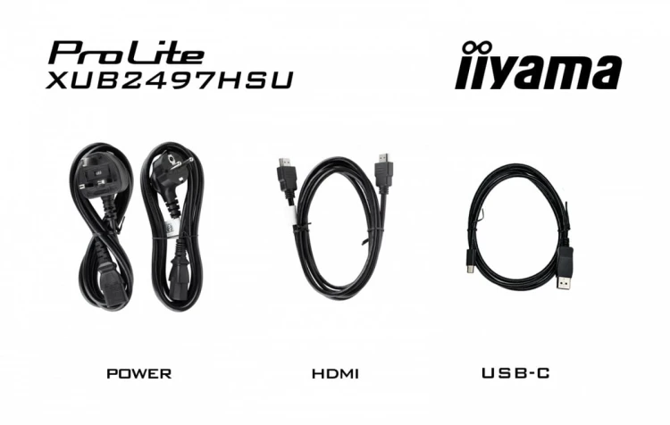 IIYAMA Monitor 24 cale XUB2497HSN-B1 IPS,USB-C Dock,HDMI,DP /5y/