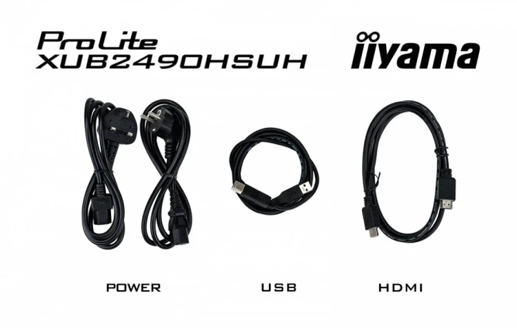 IIYAMA Monitor 24 cale XUB2490HSUH-B1 IPS,FHD,CAM,MIC,HDMI,DP,3xUSB(3.2),  100Hz,250cd,4ms,ADAPTIVE SYNC,FlickerFree,2x2W,WINDOWS HELLO
