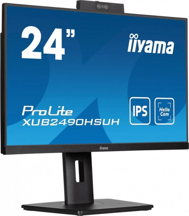 IIYAMA Monitor 24 cale XUB2490HSUH-B1 IPS,FHD,CAM,MIC,HDMI,DP,3xUSB(3.2),  100Hz,250cd,4ms,ADAPTIVE SYNC,FlickerFree,2x2W,WINDOWS HELLO