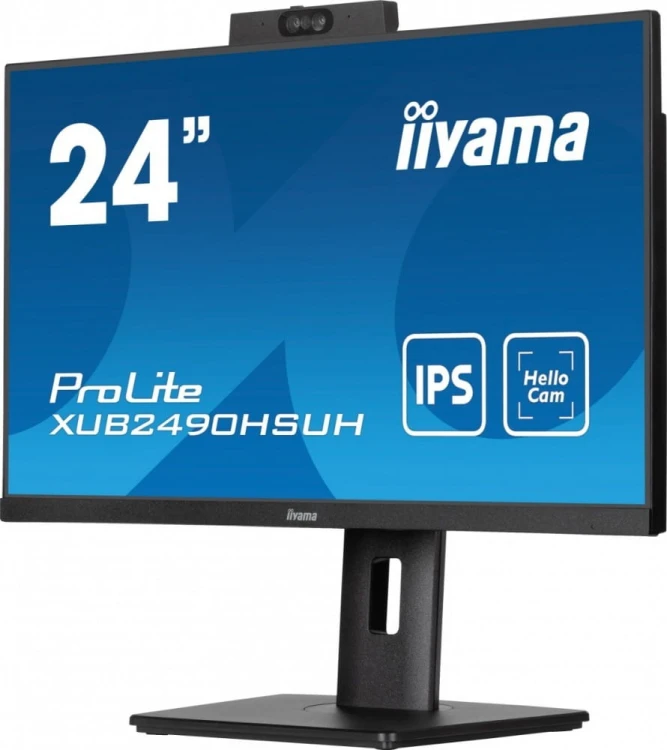 IIYAMA Monitor 24 cale XUB2490HSUH-B1 IPS,FHD,CAM,MIC,HDMI,DP,3xUSB(3.2),  100Hz,250cd,4ms,ADAPTIVE SYNC,FlickerFree,2x2W,WINDOWS HELLO