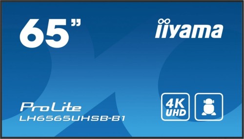 IIYAMA *IIYAMA 65'LH6565UHSB-B1, 24/7,IPS,ANDROID.11,4K,800cd, iiSignage2, SDM, 2x HDMI, DP, 2x USB,2x 10W, RJ45, WiFi, 4/32GB, PION/POZIOM, 400x4