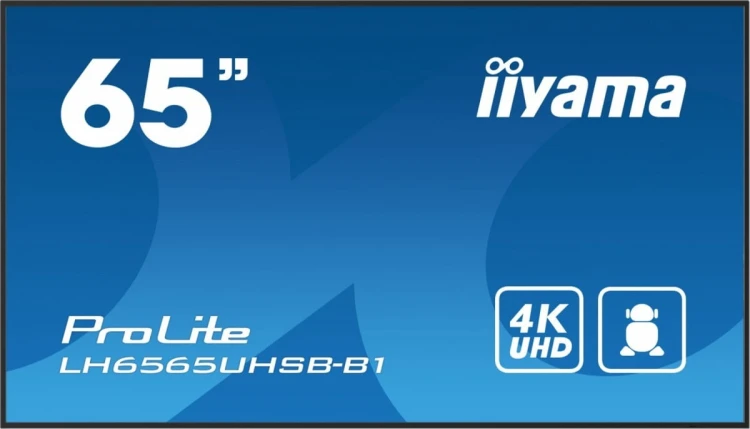 IIYAMA *IIYAMA 65'LH6565UHSB-B1, 24/7,IPS,ANDROID.11,4K,800cd, iiSignage2, SDM, 2x HDMI, DP, 2x USB,2x 10W, RJ45, WiFi, 4/32GB, PION/POZIOM, 400x4