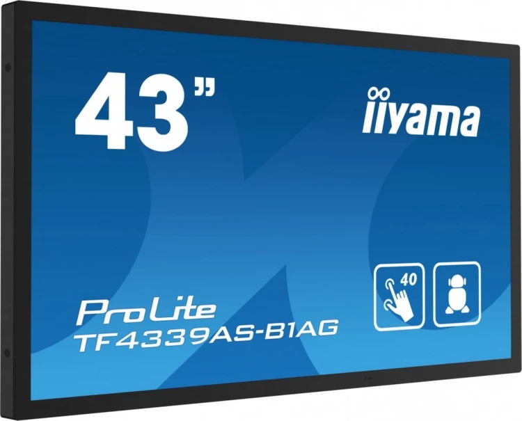 IIYAMA Monitor 43 cale TF4339AS-B1AG,IPS,4K,HDMIx2,DP,RJ45,3xUSB,40pkt,      ANDROID,24/7