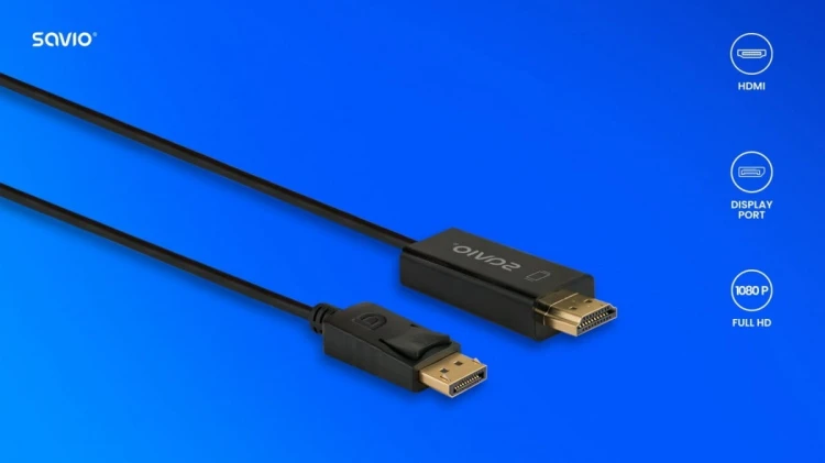 Savio Kabel  Display Port do HDMI 1,5m, CL-183
