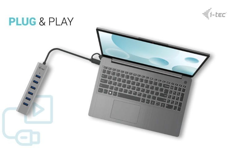 i-tec Hub USB-C Charging Metal HUB 7 Port
