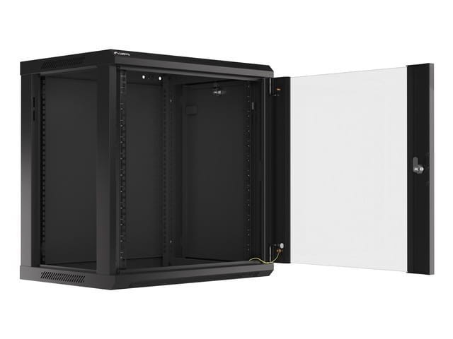 Lanberg Szafa instalacyjna wisząca 19 12U 600X450mm czarna (drzwi szklane)