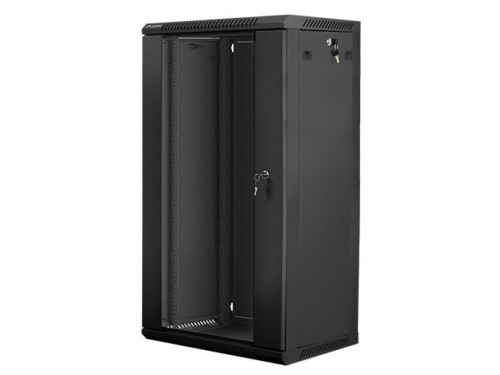 Lanberg Szafa instalacyjna wisząca 19'' 22U 600X450mm czarna (drzwi      szklane)