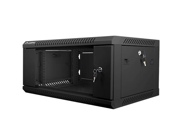 Lanberg Szafa instalacyjna wisząca 19 cali 4U 600X450mm czarna (drzwi szklane)