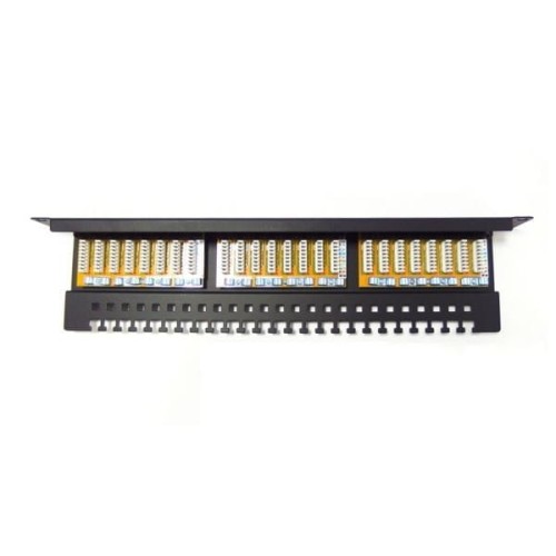 Digitus Patch panel 19" 24 porty, kat.6, U/UTP, 1U, wspornik kablowy, czarny (kompletny)