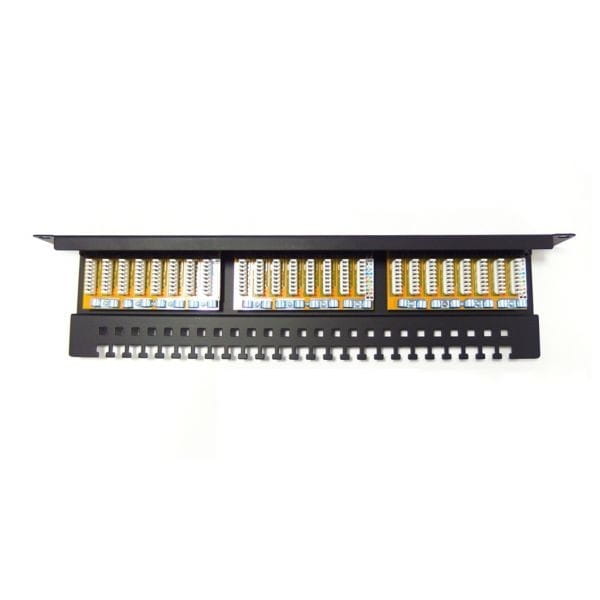 Digitus Patch panel 19" 24 porty, kat.6, U/UTP, 1U, wspornik kablowy, czarny (kompletny)