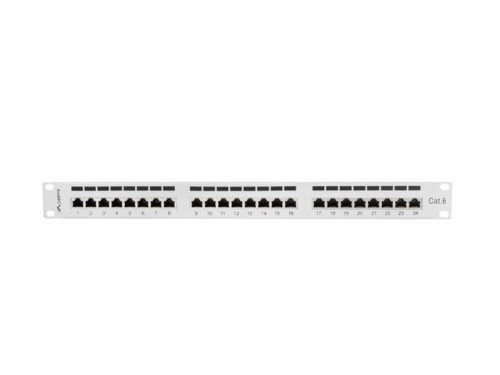 Lanberg Patch Panel 24 Port 1U Kat.6 szary ekranowany