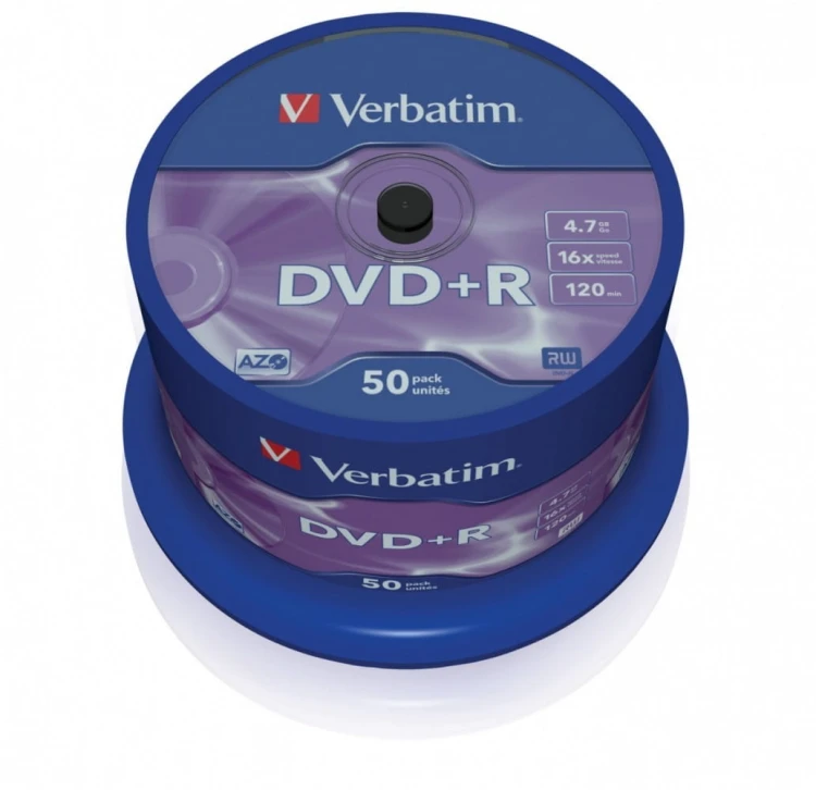 Verbatim DVD+R 16x 4.7GB 50P CB  43550