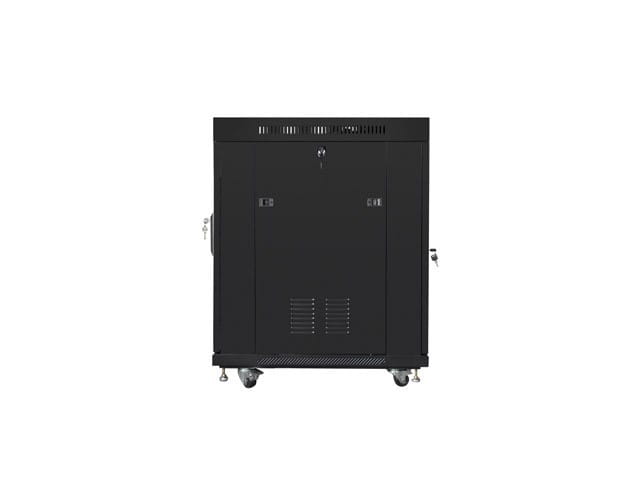 Lanberg Szafa instalacyjna rack stojąca 19 15U 600x800 czarna, drzwi szklane lcd (flat pack)