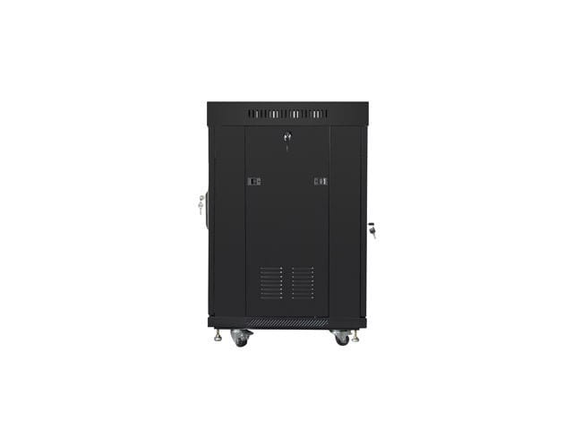 Lanberg Szafa instalacyjna Rack stojąca 19 15U 600X600 czarna, drzwi sklane (flat pack)