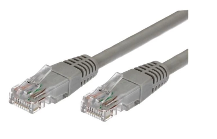 TB Kabel Patchcord miedziany kat.5e RJ45 UTP 1m. szary  - paczka 10 sztuk