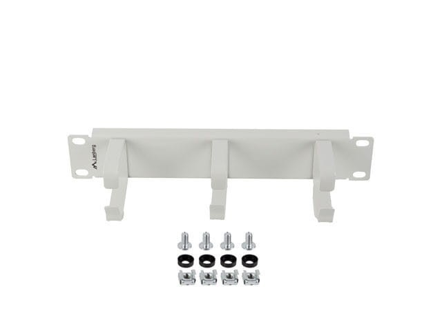 Lanberg Organizer kabli 10 cali z 3 metalowymi uchwytami TYP B szary