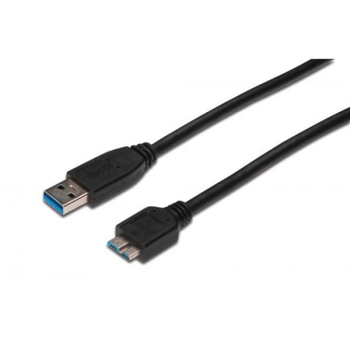 Digitus Kabel połączeniowy USB 3.1 Gen.1 SuperSpeed 5Gbps Typ USB A/microUSB B M/M czarny 0,25m