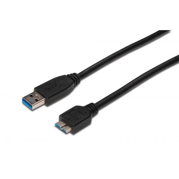 Digitus Kabel połączeniowy USB 3.1 Gen.1 SuperSpeed 5Gbps Typ USB A/microUSB B M/M czarny 0,25m