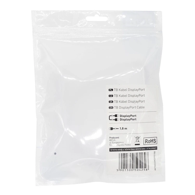 TB Kabel DisplayPort M/M 1.8 m. czarny v 1.1