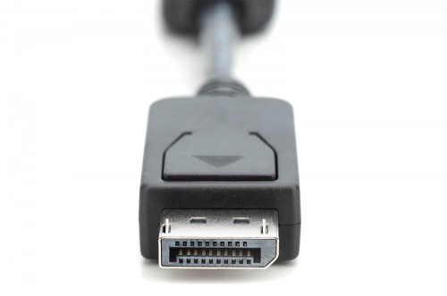 Digitus Kabel adapter Displayport z zatrzaskiem 1080p 60Hz FHD Typ DP/HDMI A M/Ż czarny 0,15m