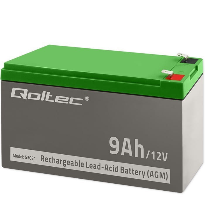 Qoltec Akumulator żelowy | 12V | 9Ah | max.90A | AGM